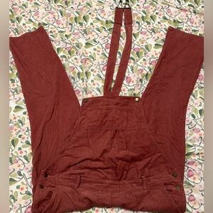 Hatch Pink Cord Maternity Overalls 2